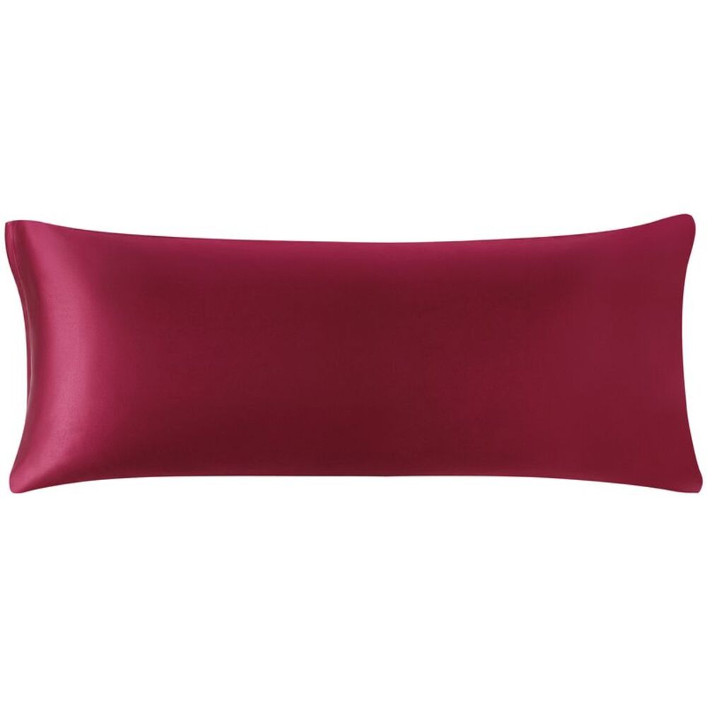 Satin Body Pillowcases with Zipper Closure 20"x48" Burgundy